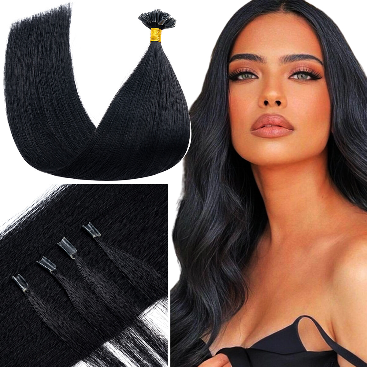150G+ Keratin Nail U Tip Real Remy Human Hair Extensions Russian Pre Bond BLONDE