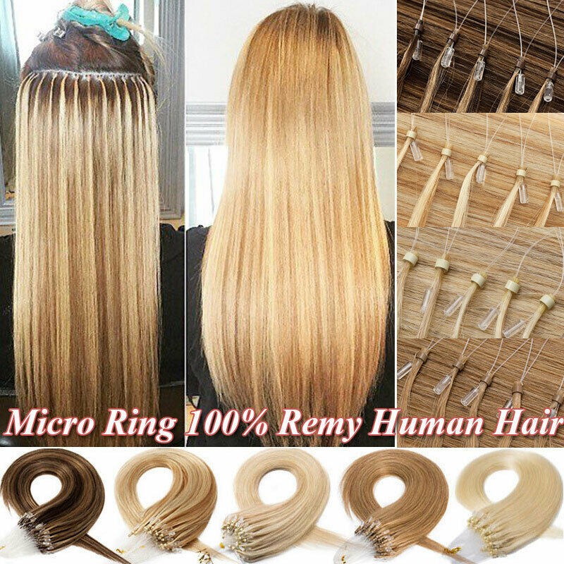 Micro Bead Hair Extensions Easy Loop Micro Links Human Hair Real Remy Straight