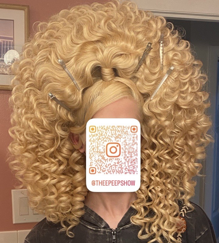 Super Bouncy Curly Half Up Half Down Ponytail Styled Wig For Drag Queens