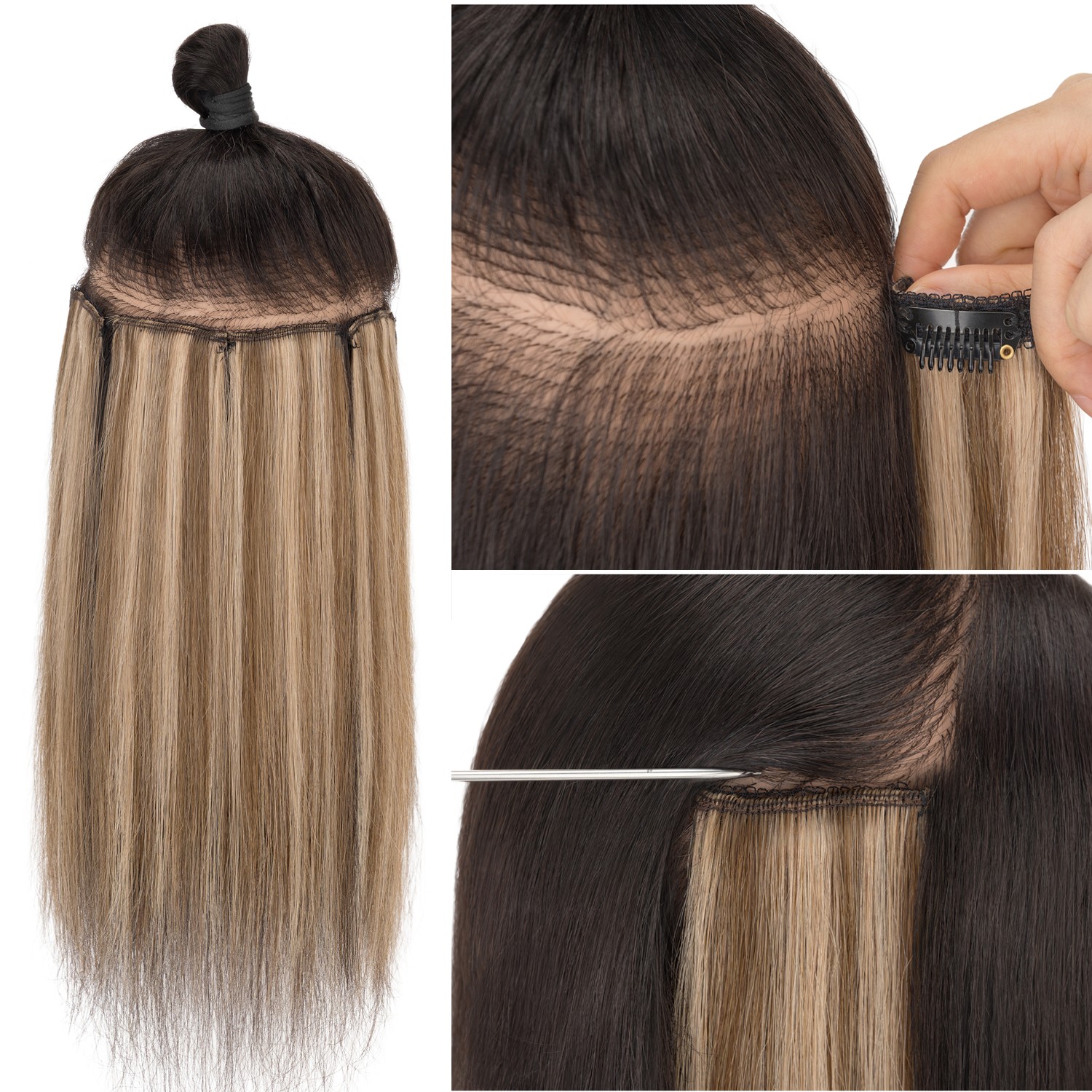 6 PCS Clip in Short Hair Extensions 100% Real Human Hair Volume Highlight USPS
