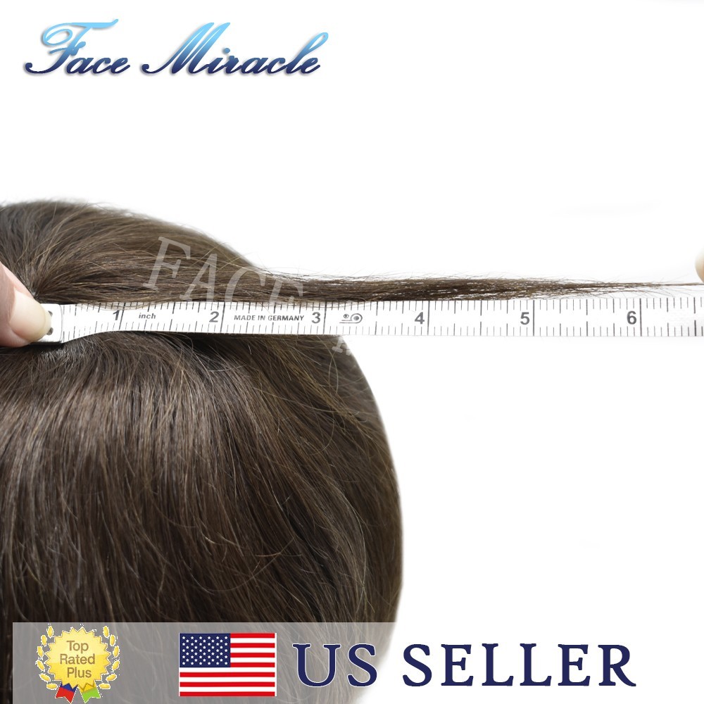 Mens Hairpieces All Poly Human Hair System for Men Toupee Thin Skin PU Injected