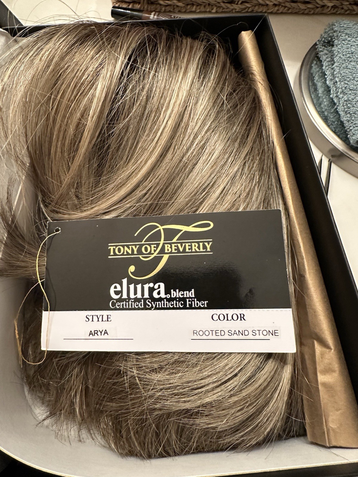 Tony of Beverly Arya Bob Wig Synthetic Rooted Sand Stone 7in