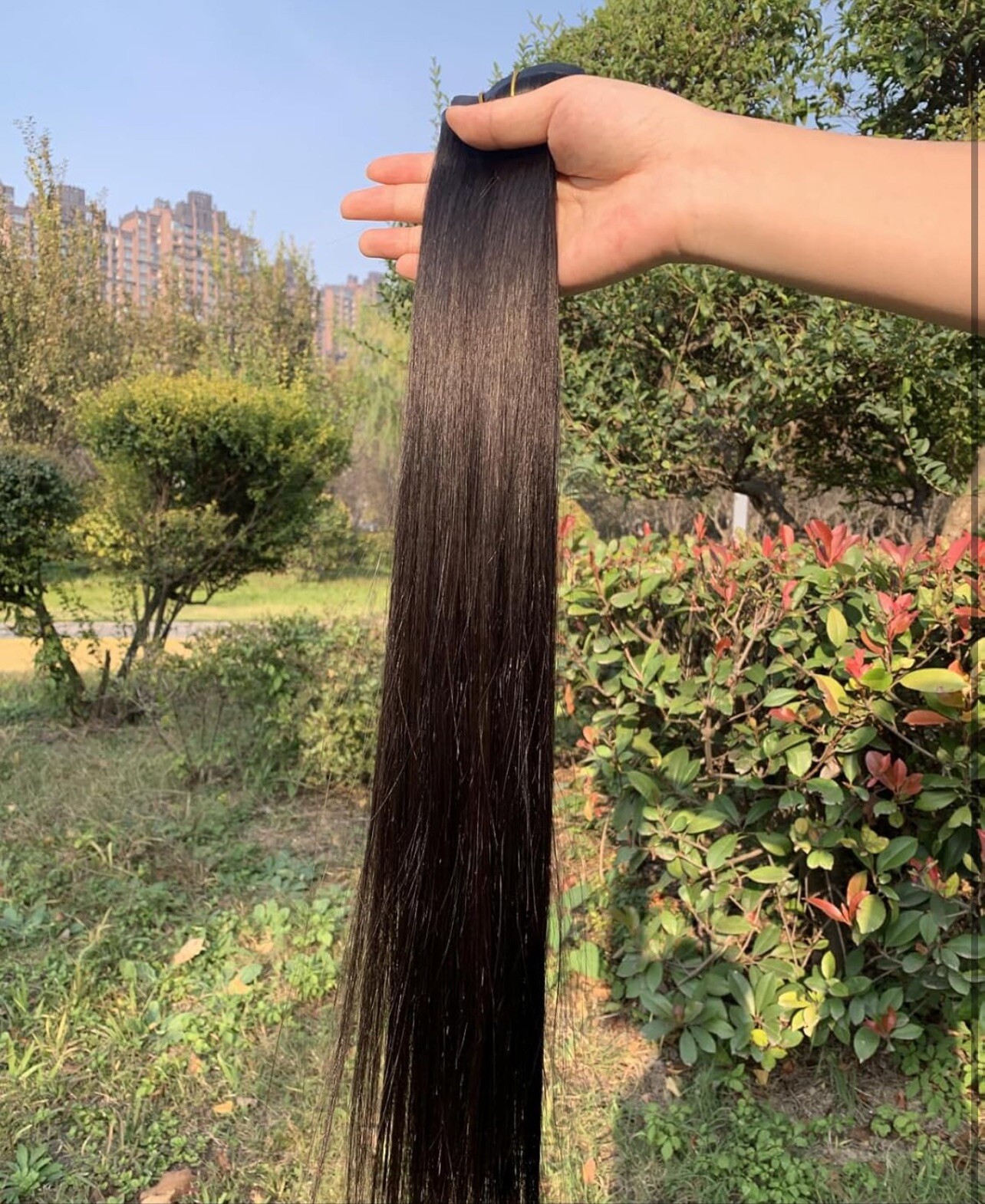LOVELINE Seamless Clip in Hair Extensions Real Human Hair, 14 inch, 110g, 7pcs