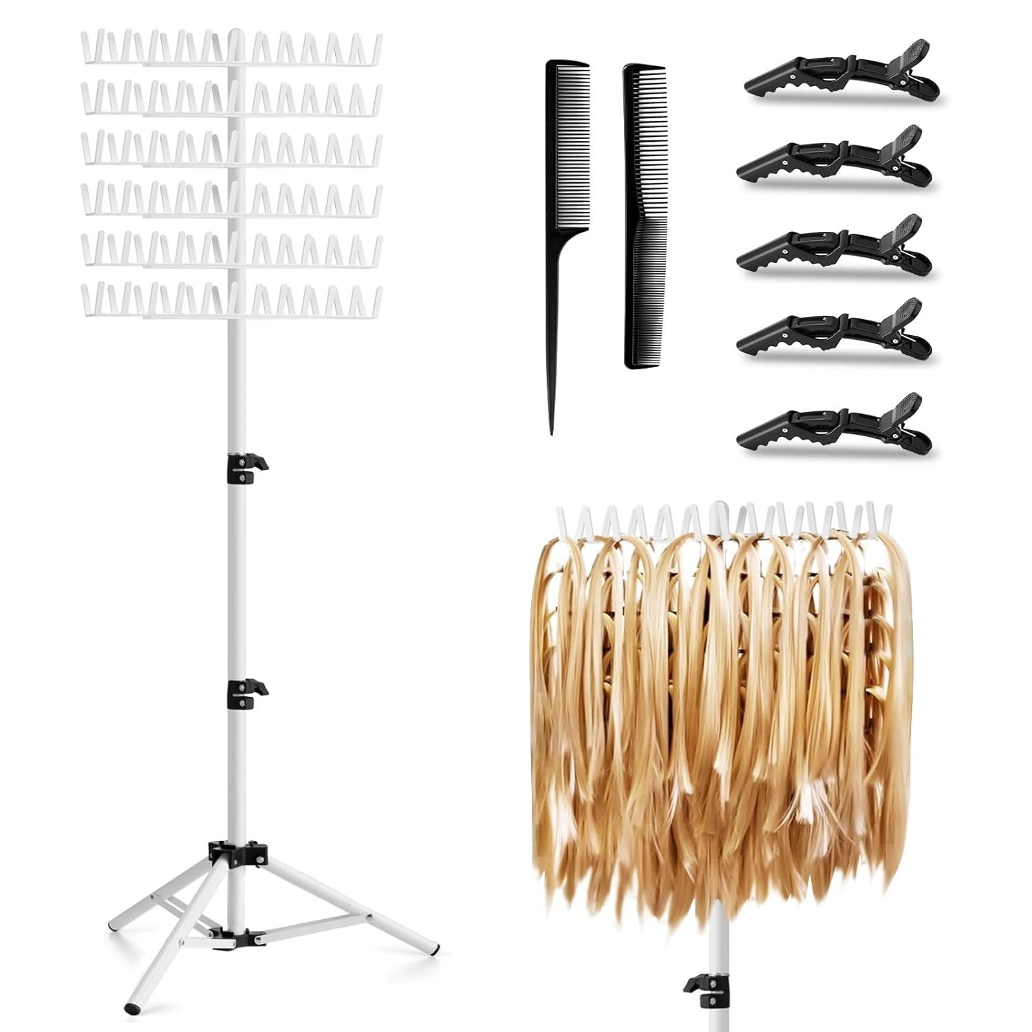 Height Adjustable 144 Peg Braiding Rack – Effortless Braiding with Tools