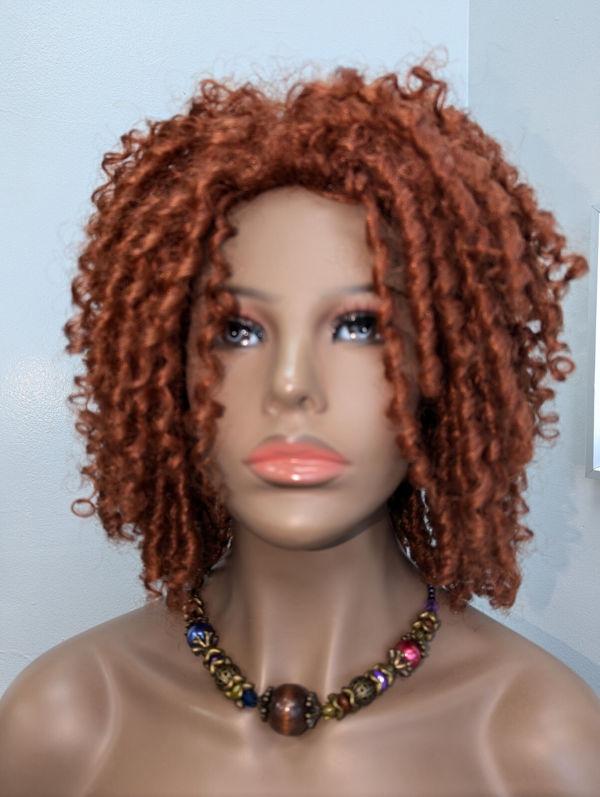 Fashion Synthetic Natural Look Spiral Twist Coily Wig Color Hot Red #130