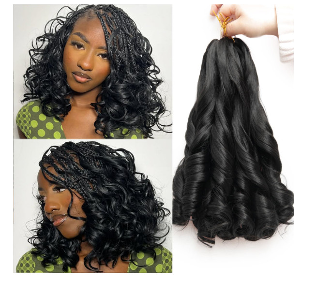 French Curl Braiding Hair 12Inch 8Packs French Curl Crochet Braids Loose Wavy