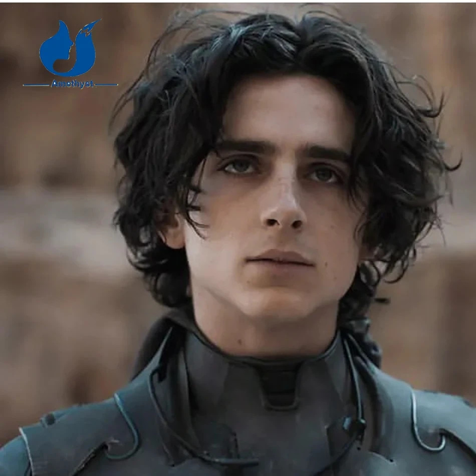 Natural Wavy Men’s Human Hair Wig Short Bob Wolf Cut 13×6 Lace Front Male Wig
