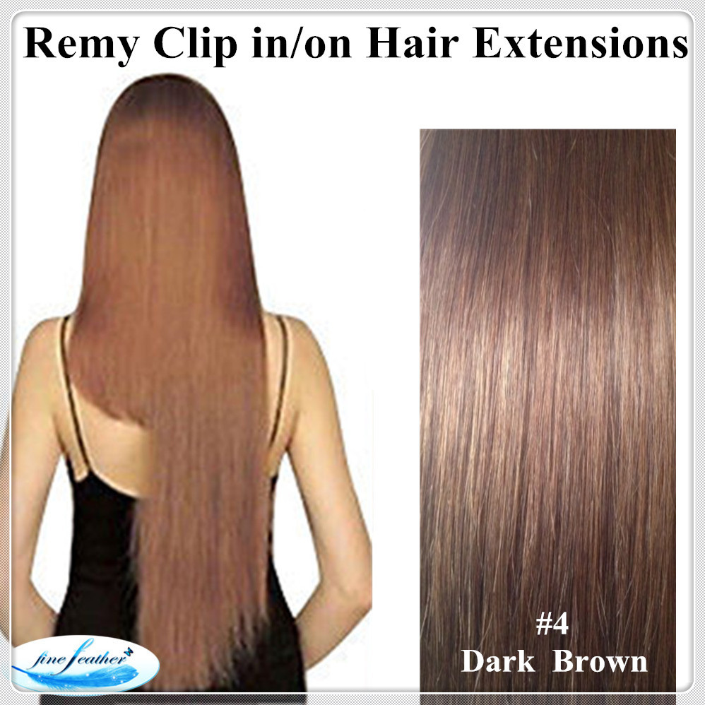 24″ Indian Clip in 100% Human Remy 7pcs/120g Hair Extensions Black/Brown/Blonde
