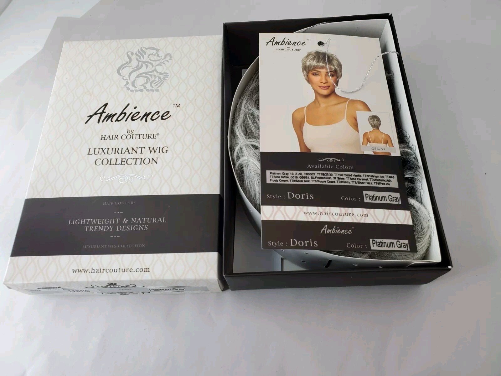Ambience By HAIR COUTURE LUXURIANT WIG COLLECTION Style Doris Platnium Grey G3