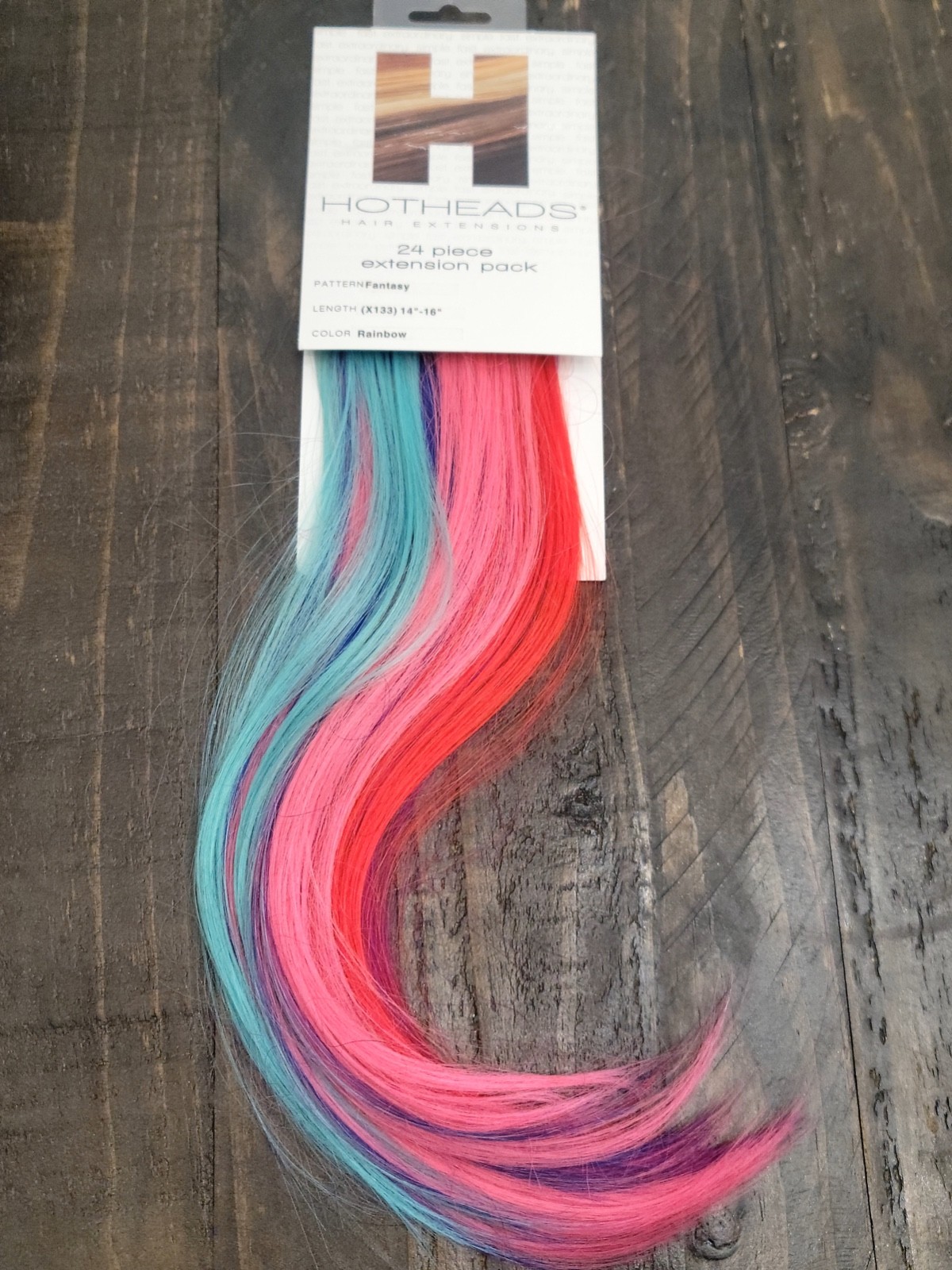Hotheads X133 Fantasy Hair Extensions 14 Pcs Tape 14″-16″ Color Rainbow