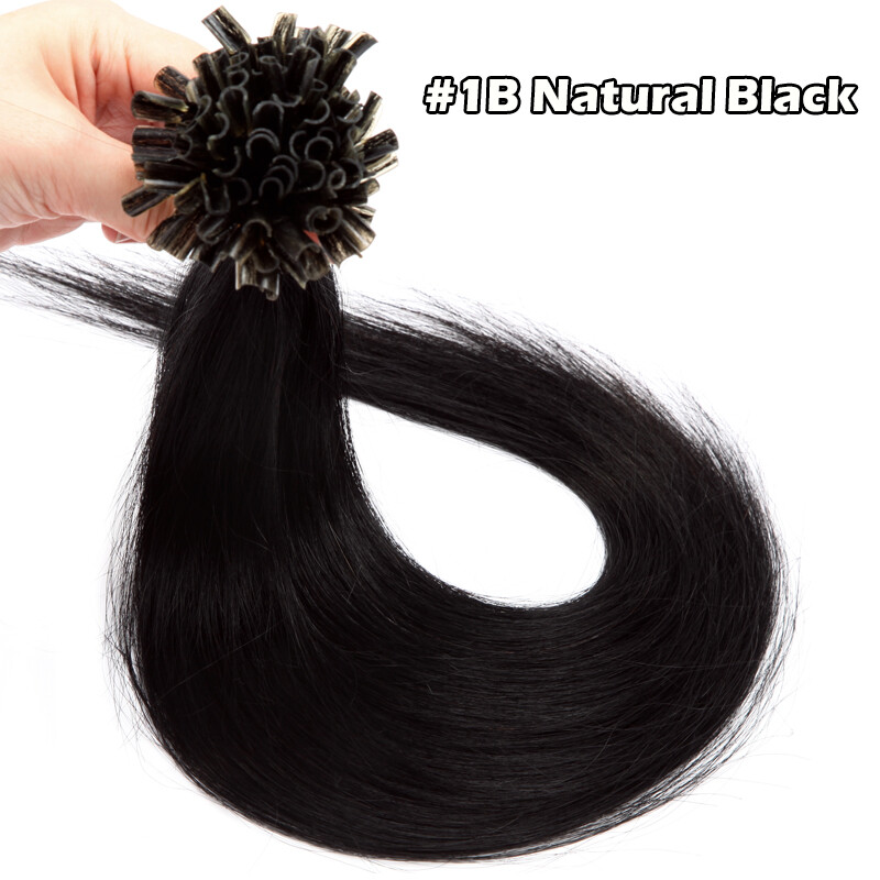 22″ 24″ 1G/S U Nail Tip Human Remy Hair Extensions Full Head Pre Bonded Keratin