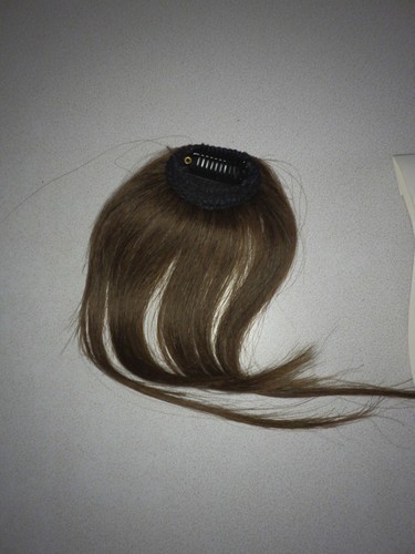 AISI QUEENS Clip in Bangs 100% Human Hair Extensions Air Bangs, Medium Brown