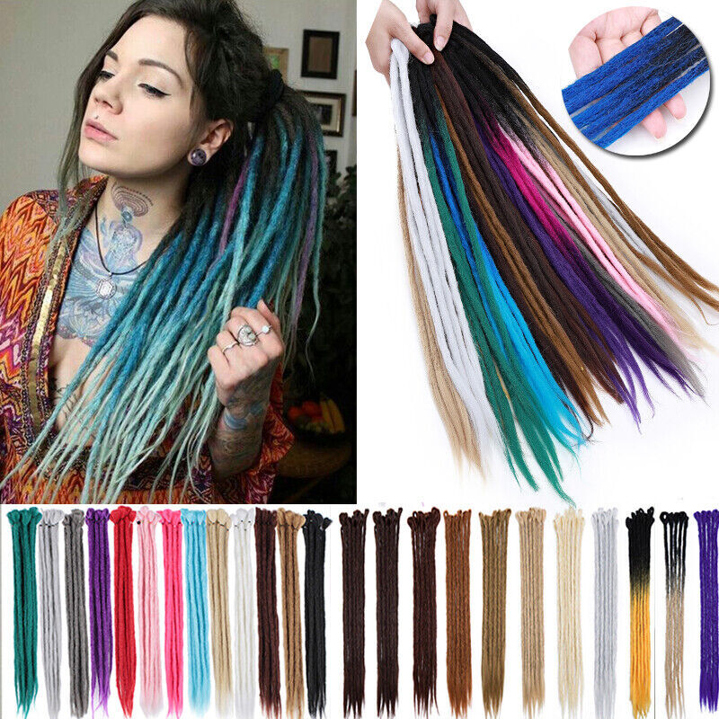 20in Ombre Dreadlocks Extensions Crochet Braiding Hair Dreads Locs Synthetic New