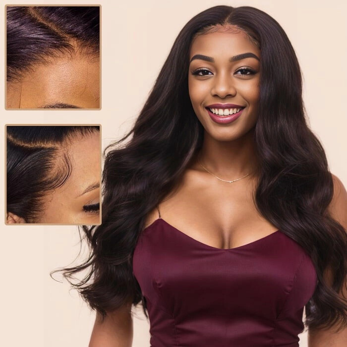 Wear Go Glueless Wig Pre-Cut 5*5 HD Lace 100 unprocessed Human Hair black