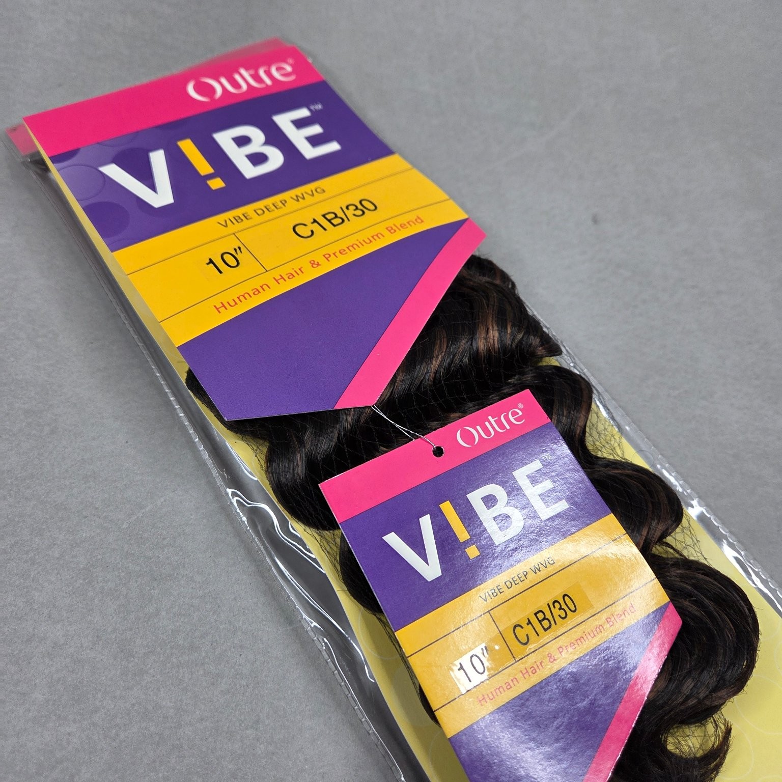 Outre V!BE Hair Extensions 10″ C1B/30 Deep Wavy Human Hair Blend