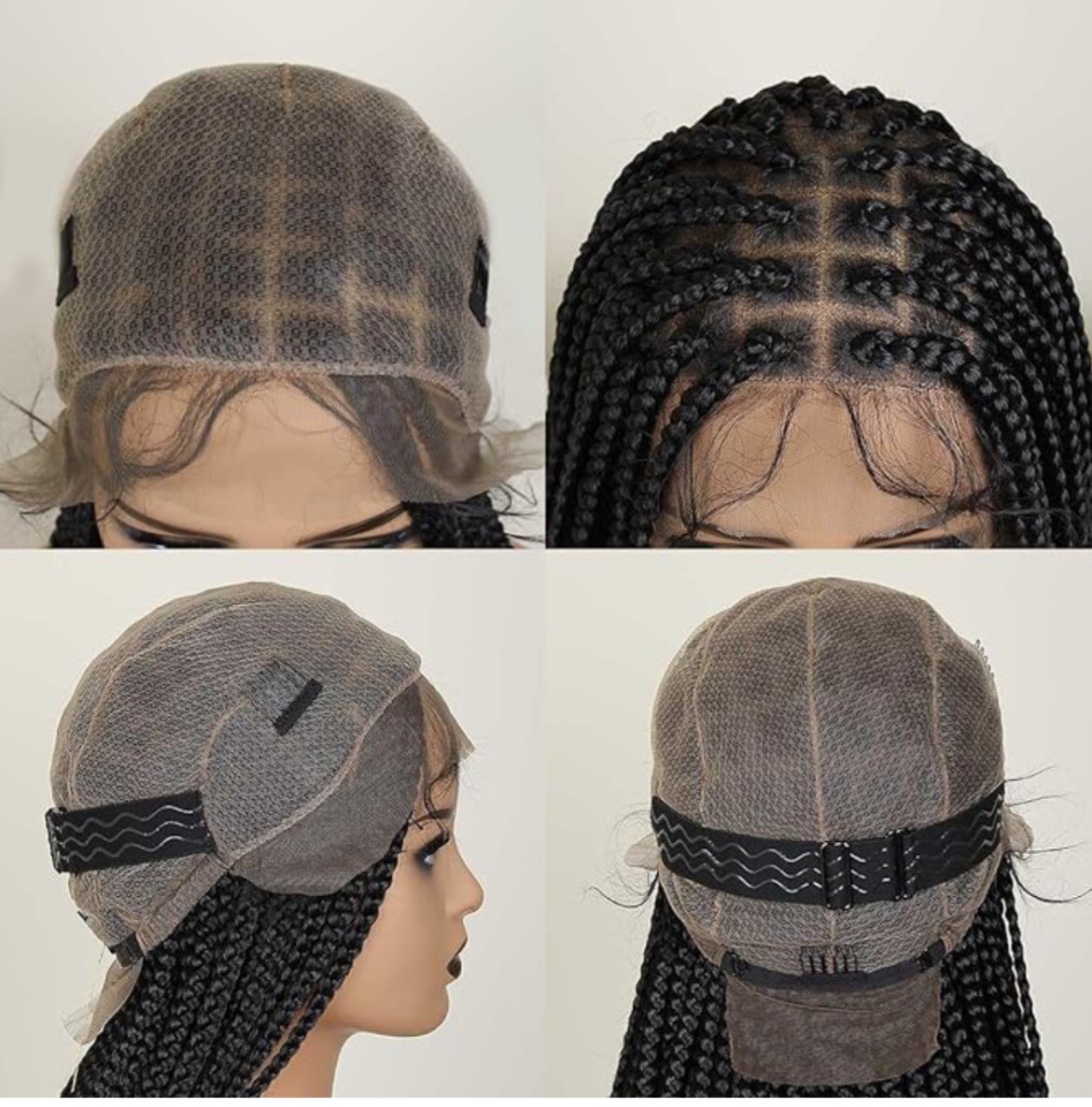 Micro Box Braided Knotless 36in Souble full lace wig pre-plucked w/baby hair