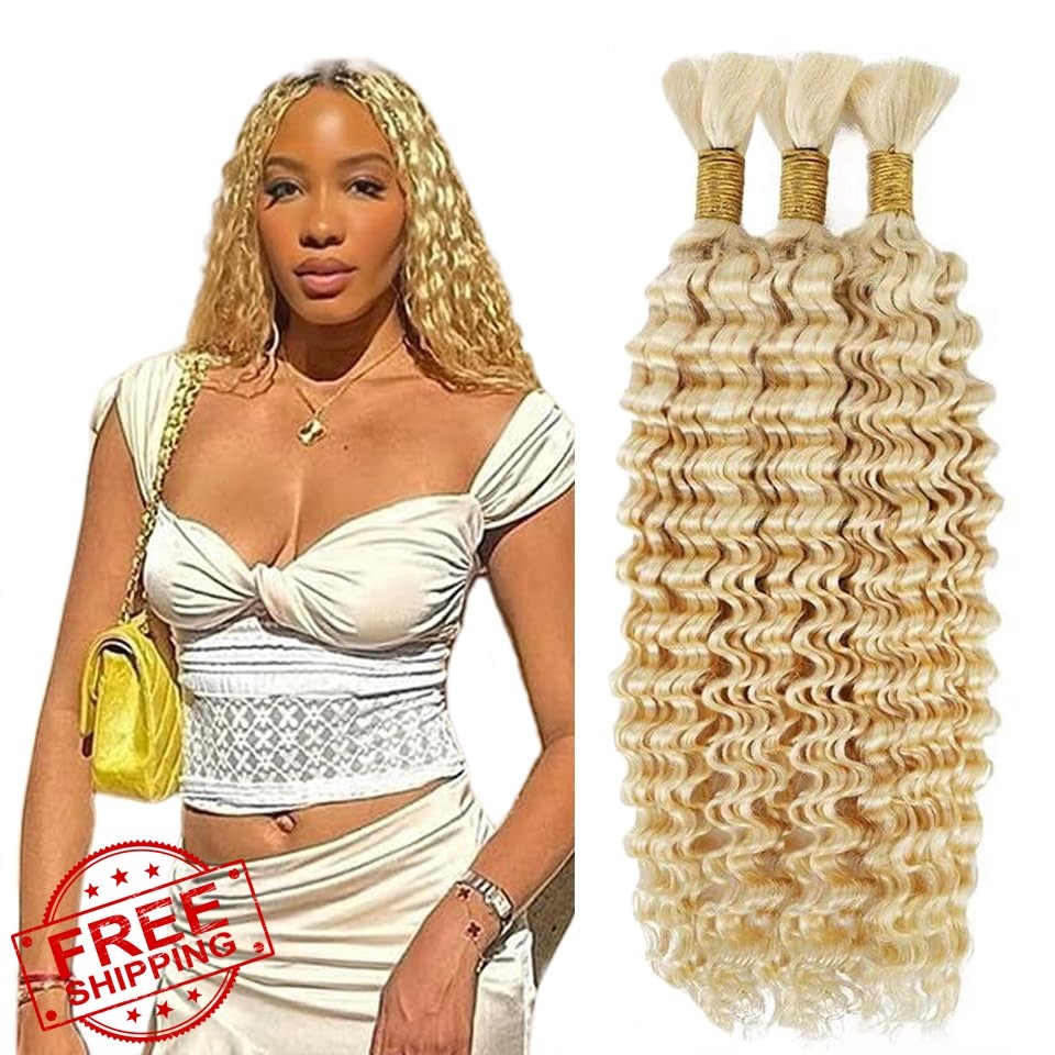 SeeGovie 613 Blonde Human Braiding Hair 24 Inch Bulk