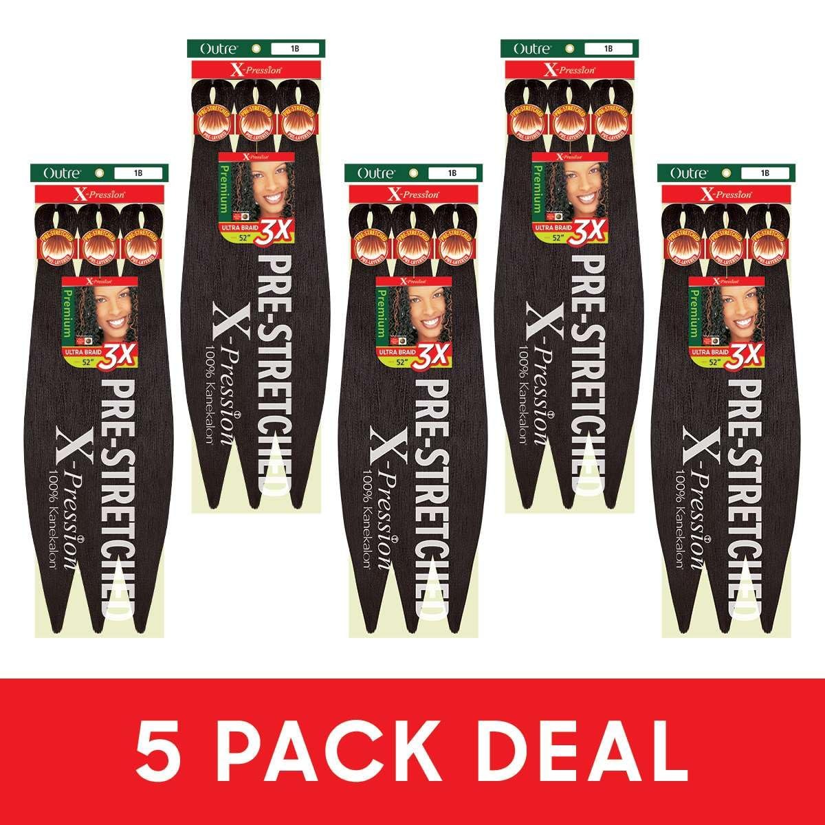 Outre X-Pression Pre-Stretched Braid 52in 3X 5pk M4/27/30 – Time Saver!
