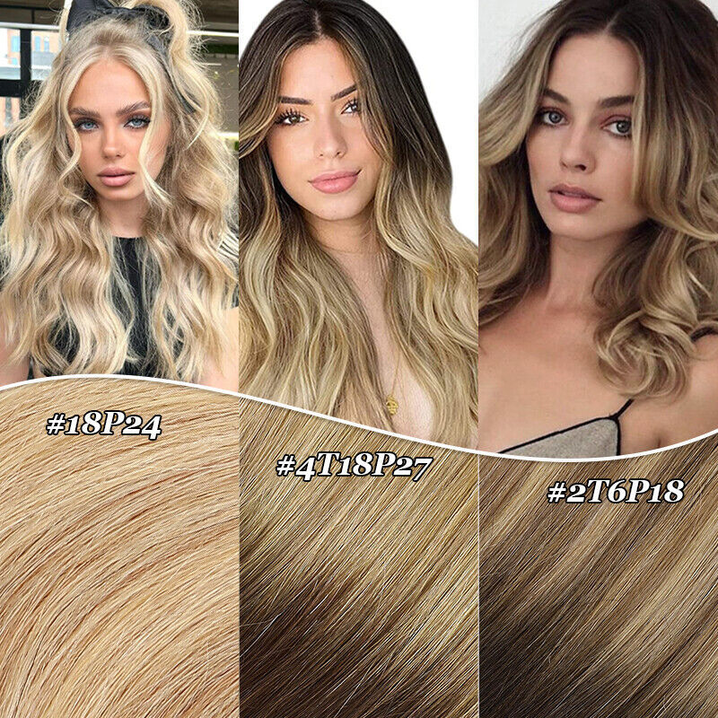 THICK Tape In 100% Remy Human Hair Extensions Skin Weft FULL HEAD 60PCS Straight