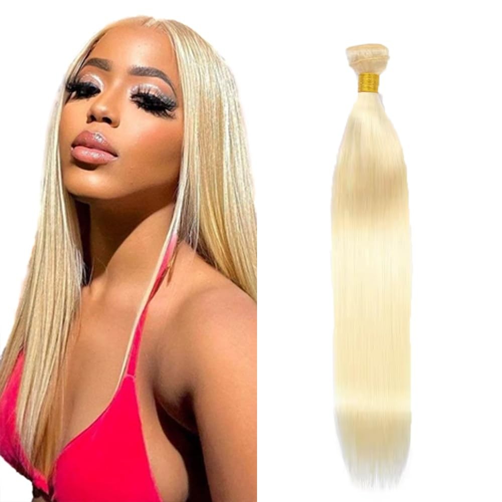Color 613 Blonde Bundles Straight Bundle Human Hair 20 Inch Brazilian Virgin …