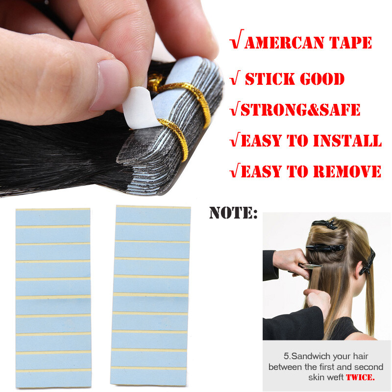 60pcs 100% Real Tape In On Remy Human Hair Extensions Highlight 120g Thick Ombre