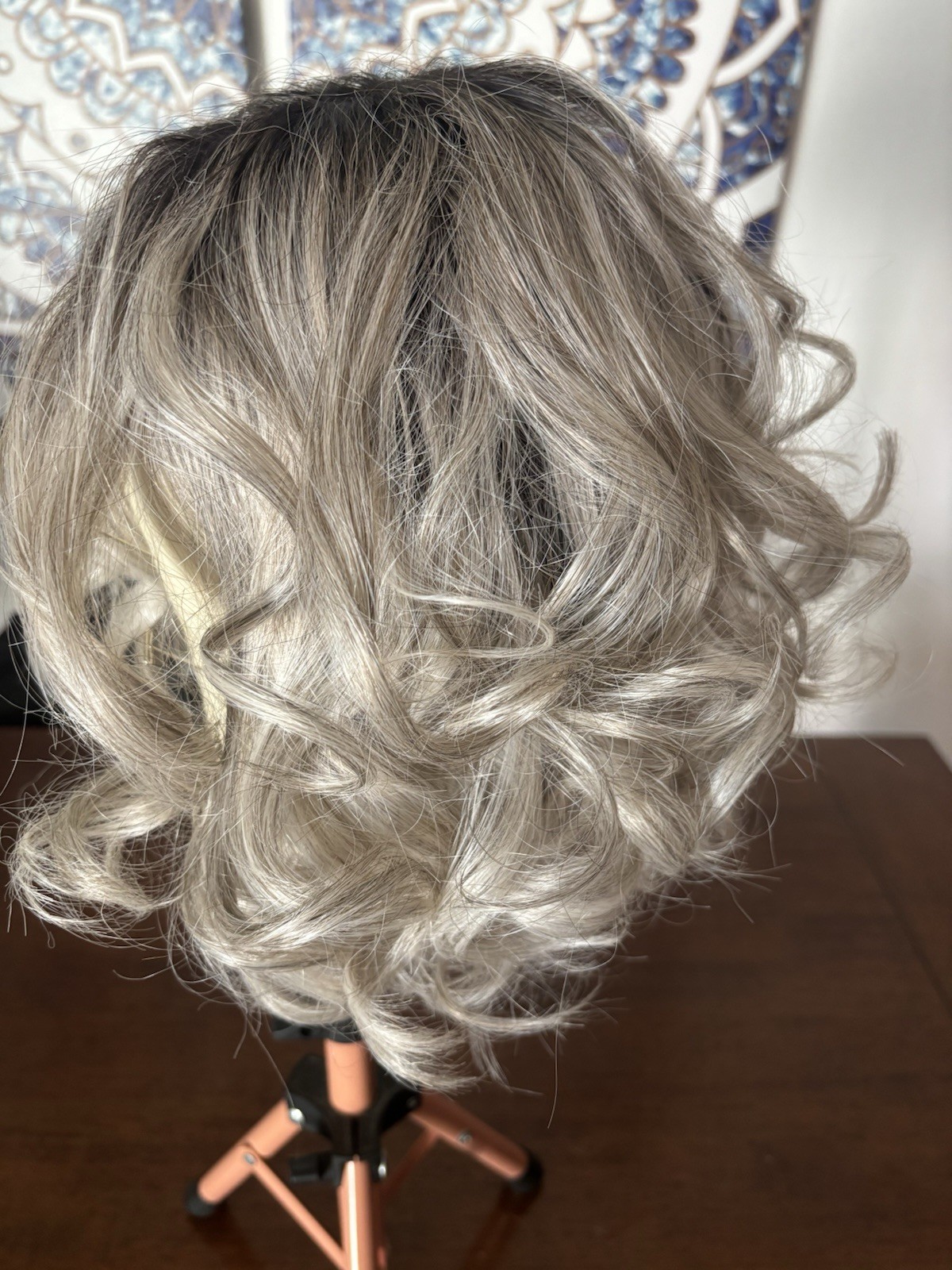 Luxury Lace Front Free Part Stunning Salt & Pepper /Silver, Blonde Synthetic Wig