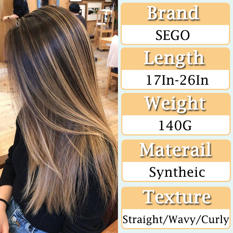 8 Pieces Thick Clip In Hair Extensions Long False Hair Piece Highlight Balayage