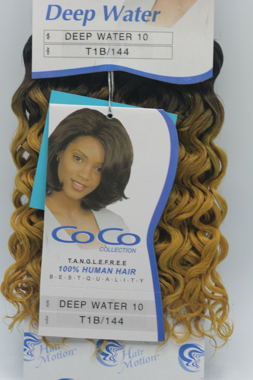 CoCo Tanglefree 100% Human Hair Deep Water 10 T1B/144 Ombre Hair Wet Wavy ~ H2