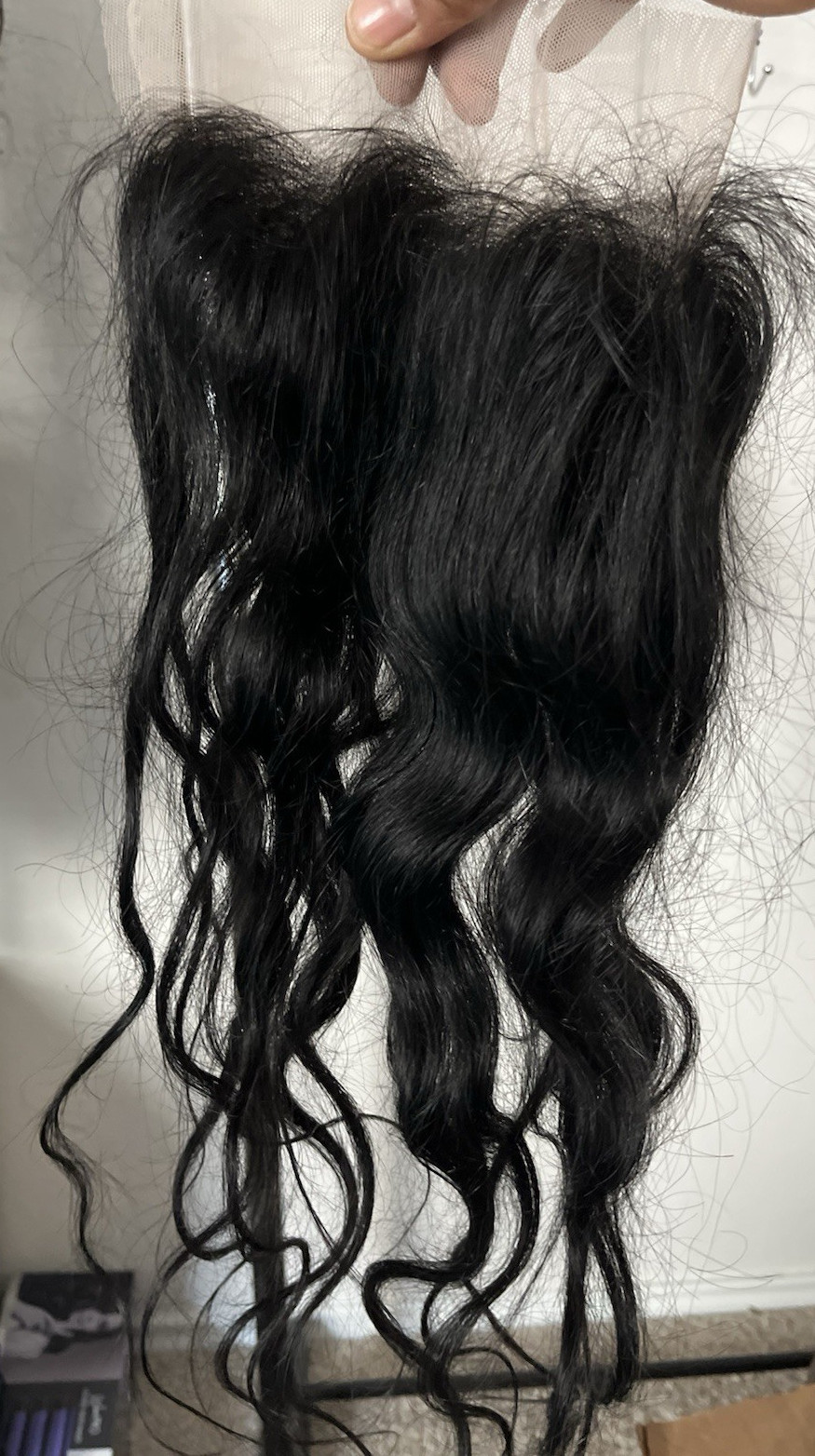 Curly Human Hair Extension Lace Closure Black 11-20 in for Women Adult