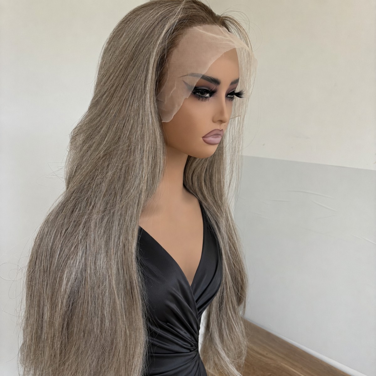 Synthetic Hair Heat Resistant Lace Front Wig Mix Blonde Long Straight