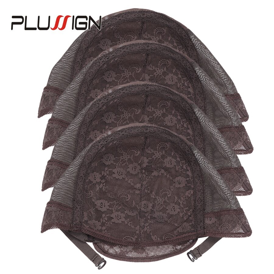 Adjustable Lace Wig Caps Invisible Mesh Weaving Hairnets With Strap 3 Pcs/Lot