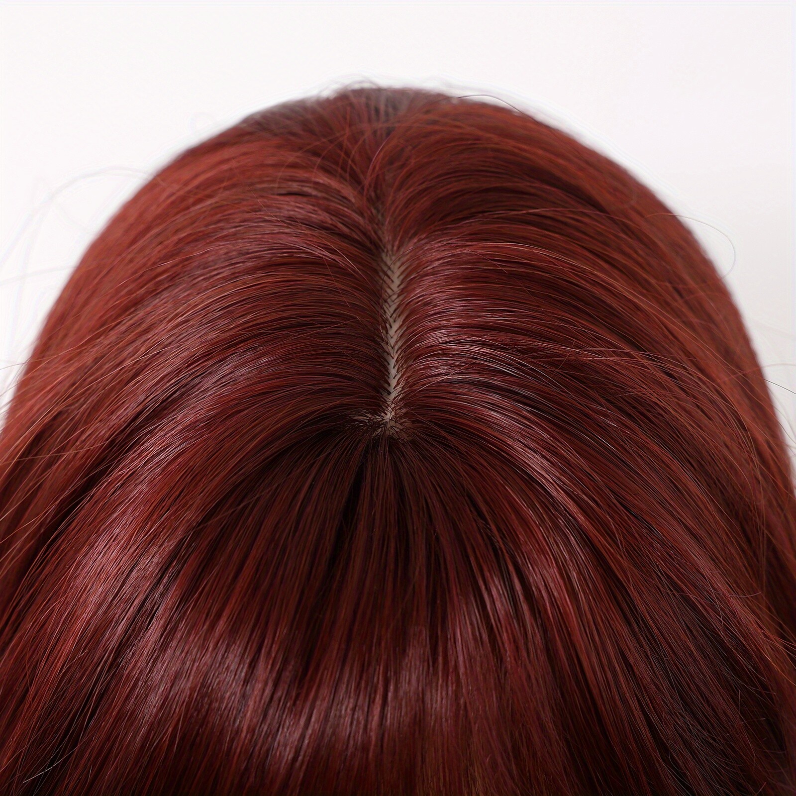 28 Inch Burgundy Wig with Bangs Women’s Long Wavy Wig Holiday Accessories
