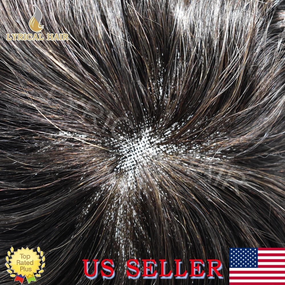 Swiss Lace Front Mens Toupee Human Hair Replacement System Skin PU Hairpiece Wig
