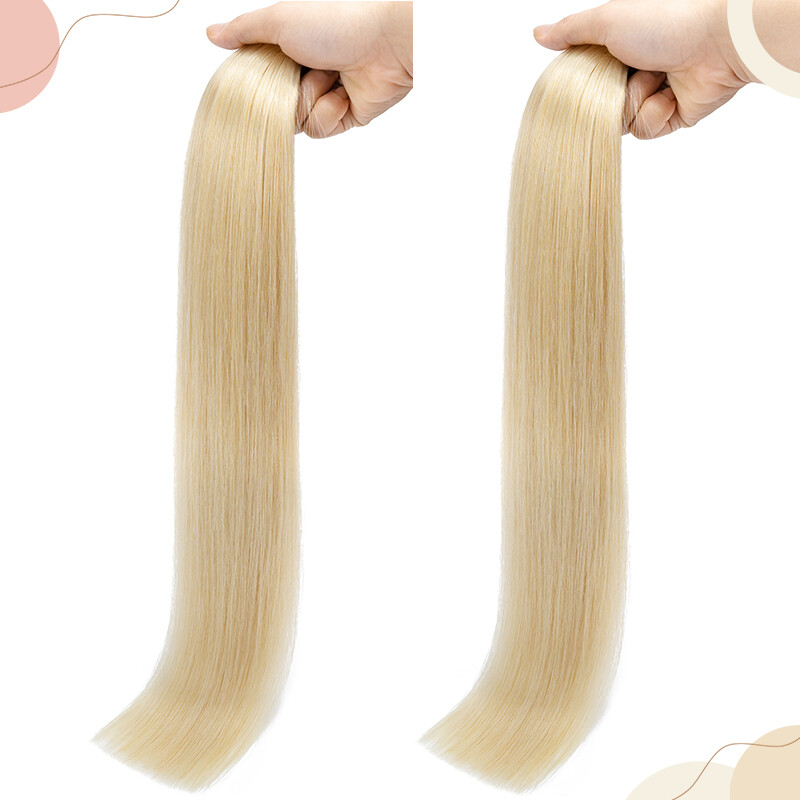 HAIRRO Tape In Hair Extensions 12″-24″ Real 100% Remy Human Hair Invisible Blond