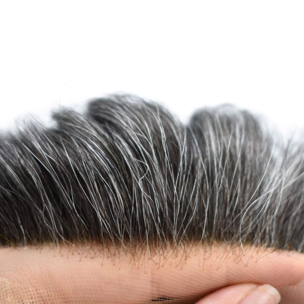 Mens Toupee Hair Replacement System Lace Front Fine Mono Thin Skin Wig Hairpiece
