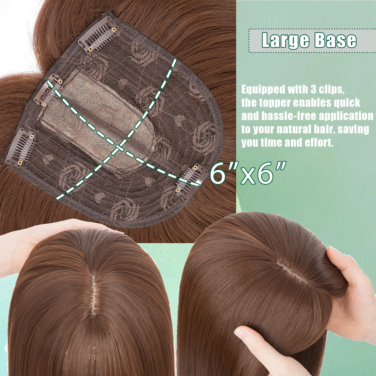 Clip In Topper Women Real As Human Hairpiece Synthetic Hair Topper Top Toupee US