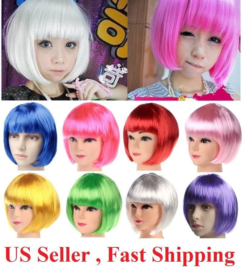 Sexy BOB Full Wig Multiple Colors Cosplay Costume Anime Halloween Party Hair