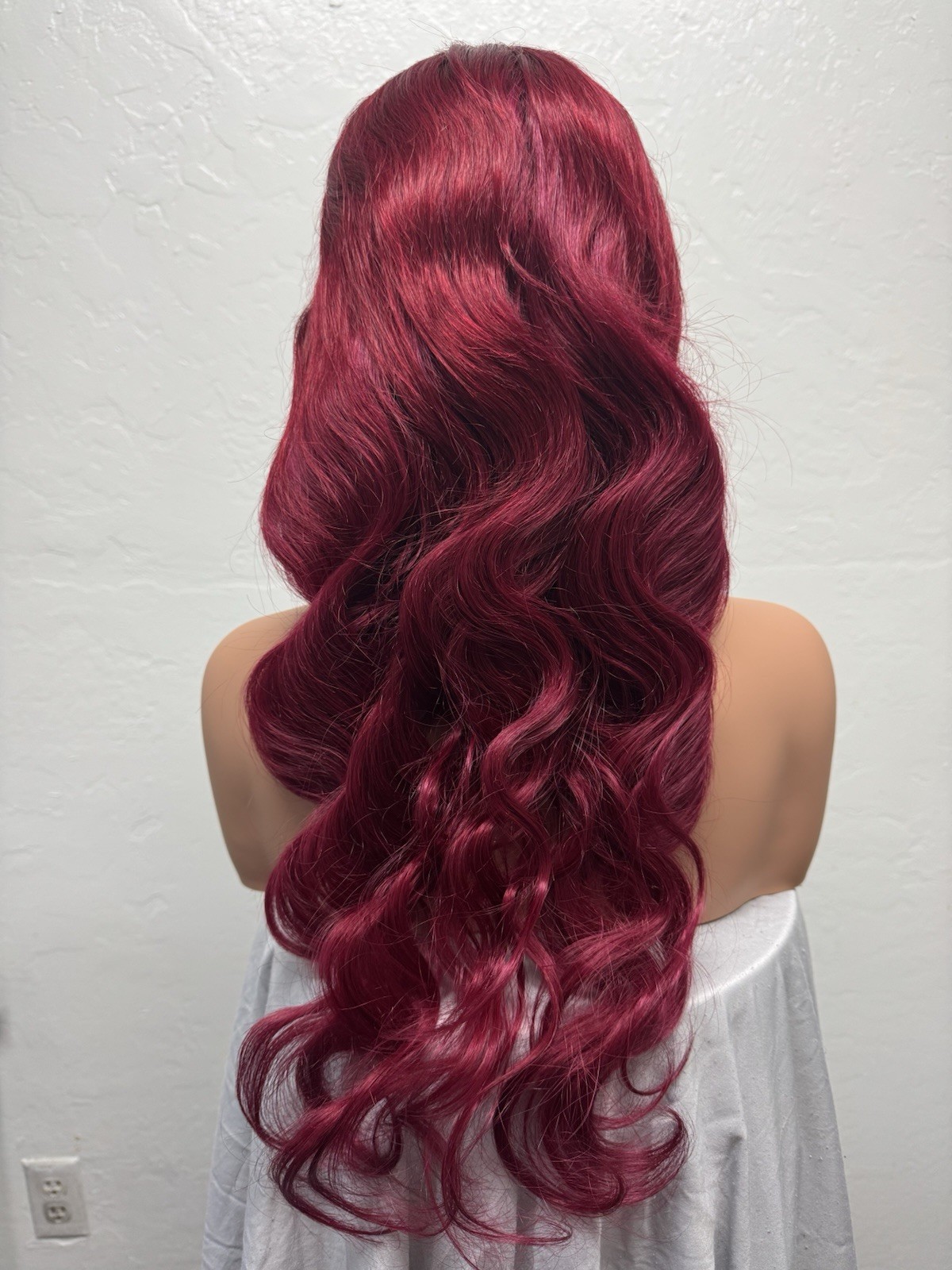 Red Human Hair 13×6 Lace Front Wig 28in Body Wave Wavy Colored Women