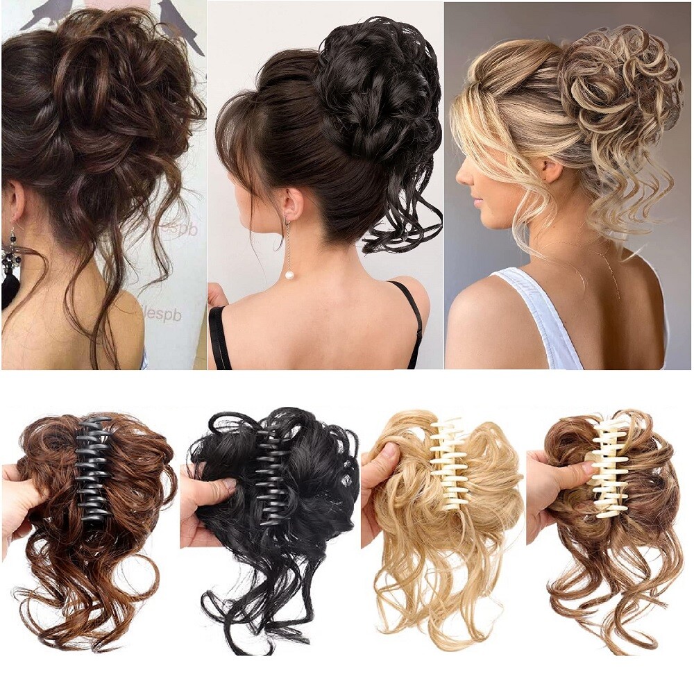 Messy Bun Hair Piece Scrunchie Updo Real Thick Hair Extensions as Human Hair USA