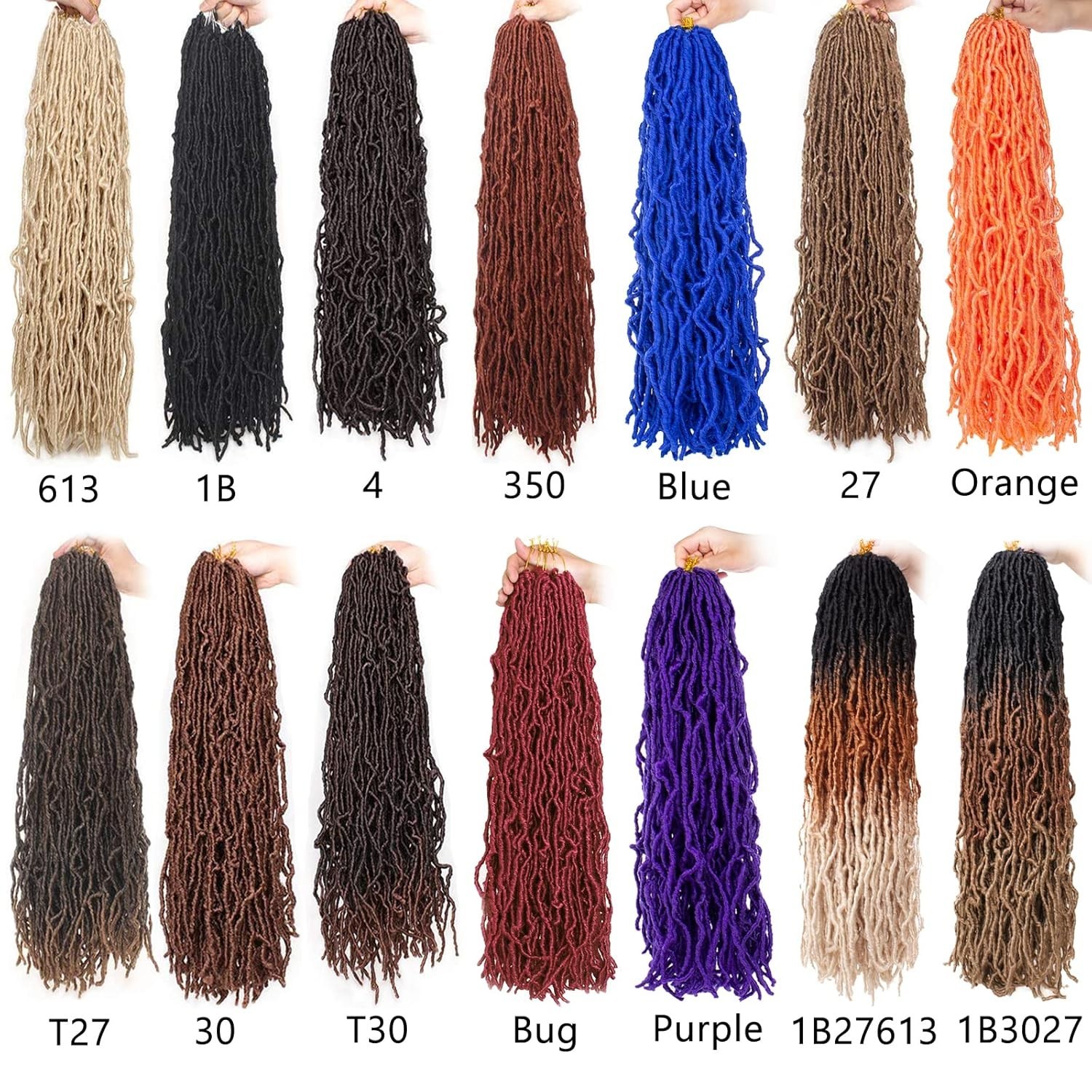 24 Inch Purple Faux Locs Crochet Braids – 2 Packs of Soft Curly Hair Extensions