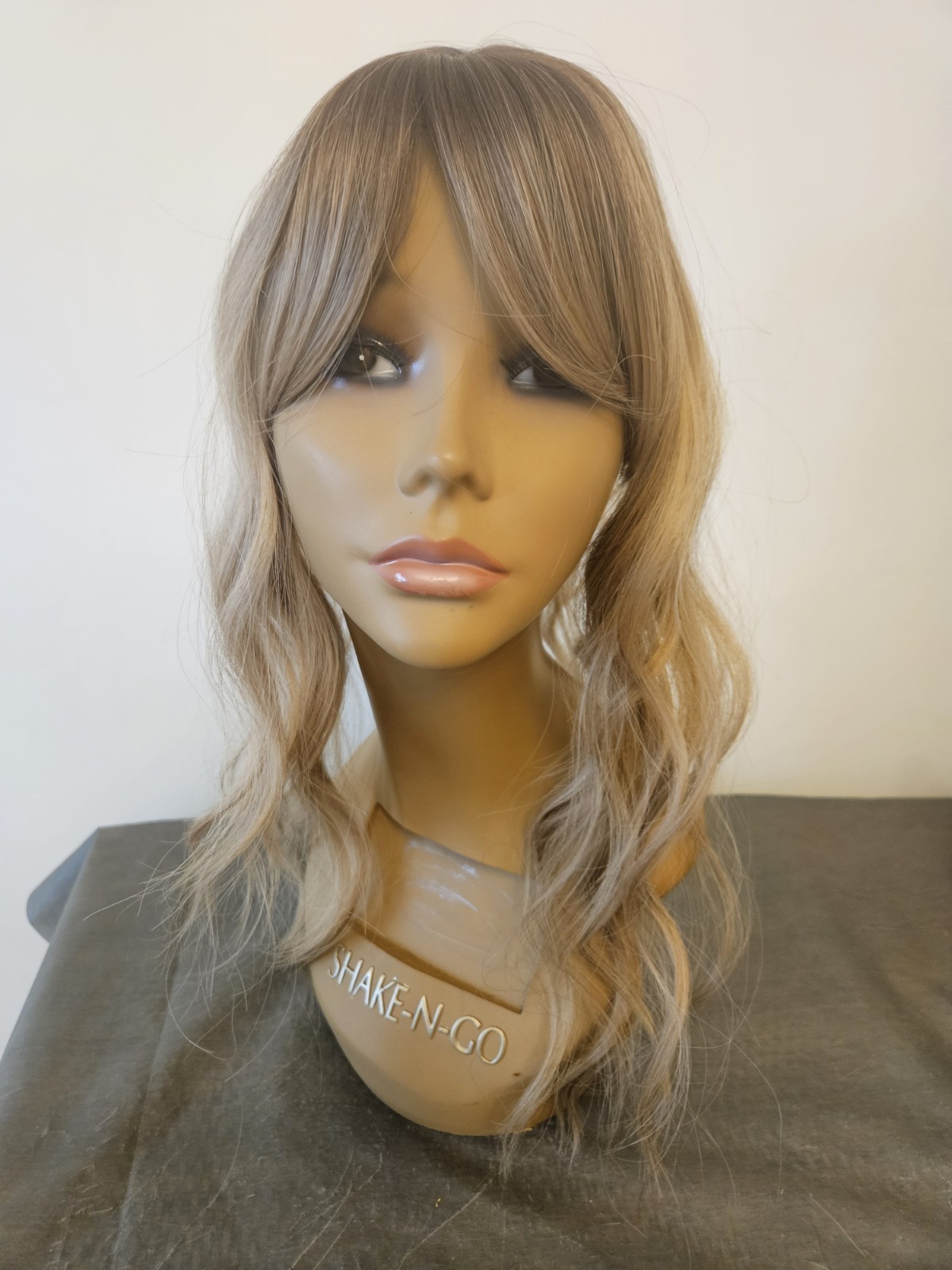 NEW WAVY OMBRE DIRTY BLONDE HAIR TOPPER BANGS Darker At Roots