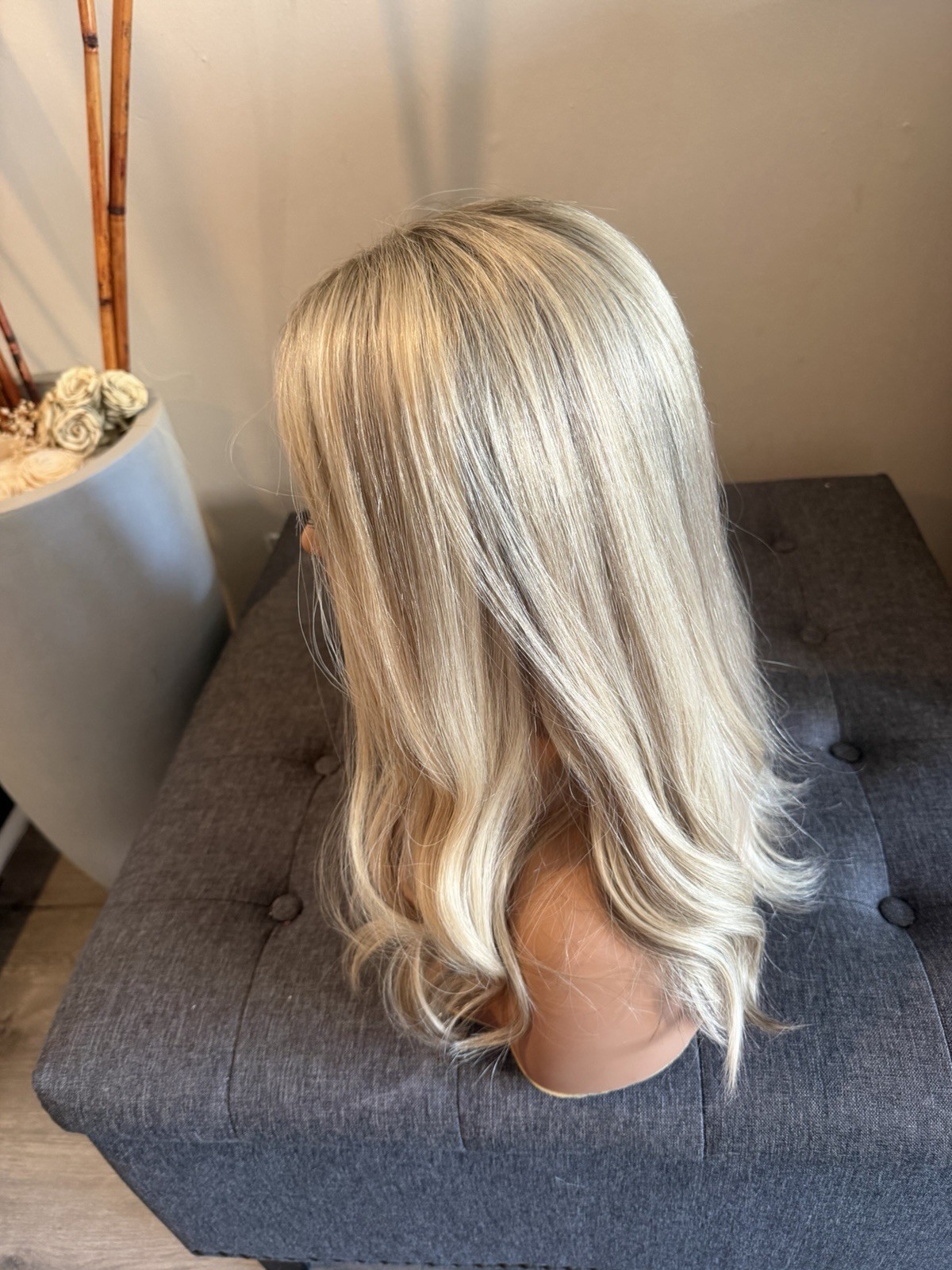 European Texture human hair wig Pre Owned Small Wig 18 Inches Lace Top