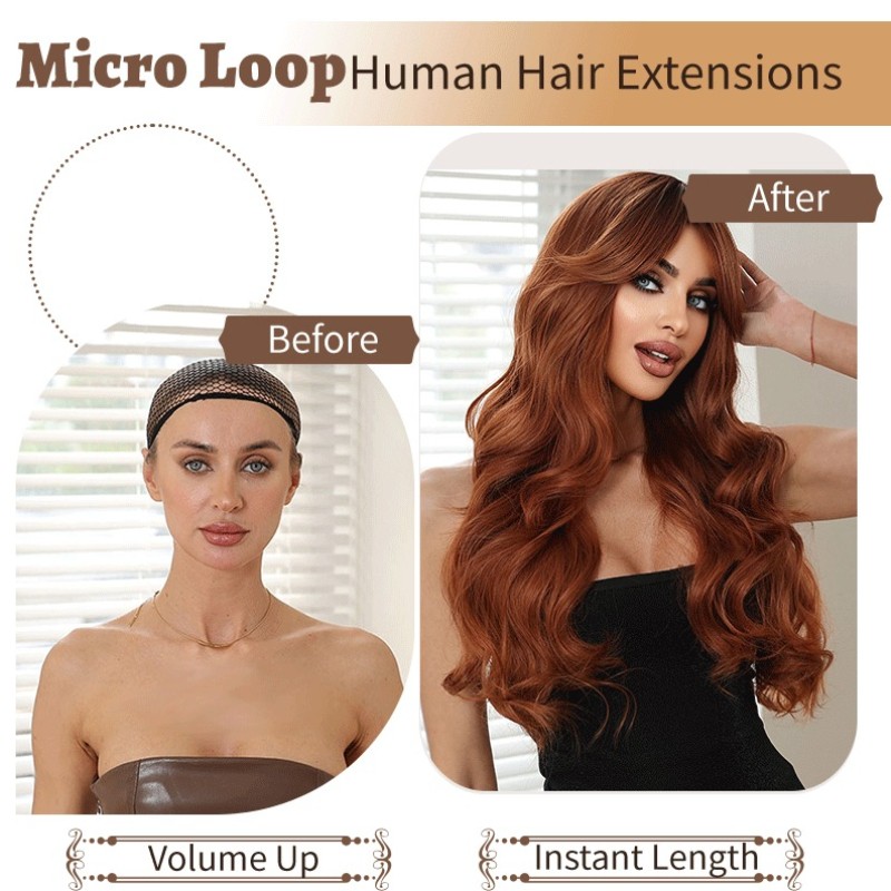 26in Women Brown Long Wavy Wig Heat Resistant Synthetic Cosplay Party