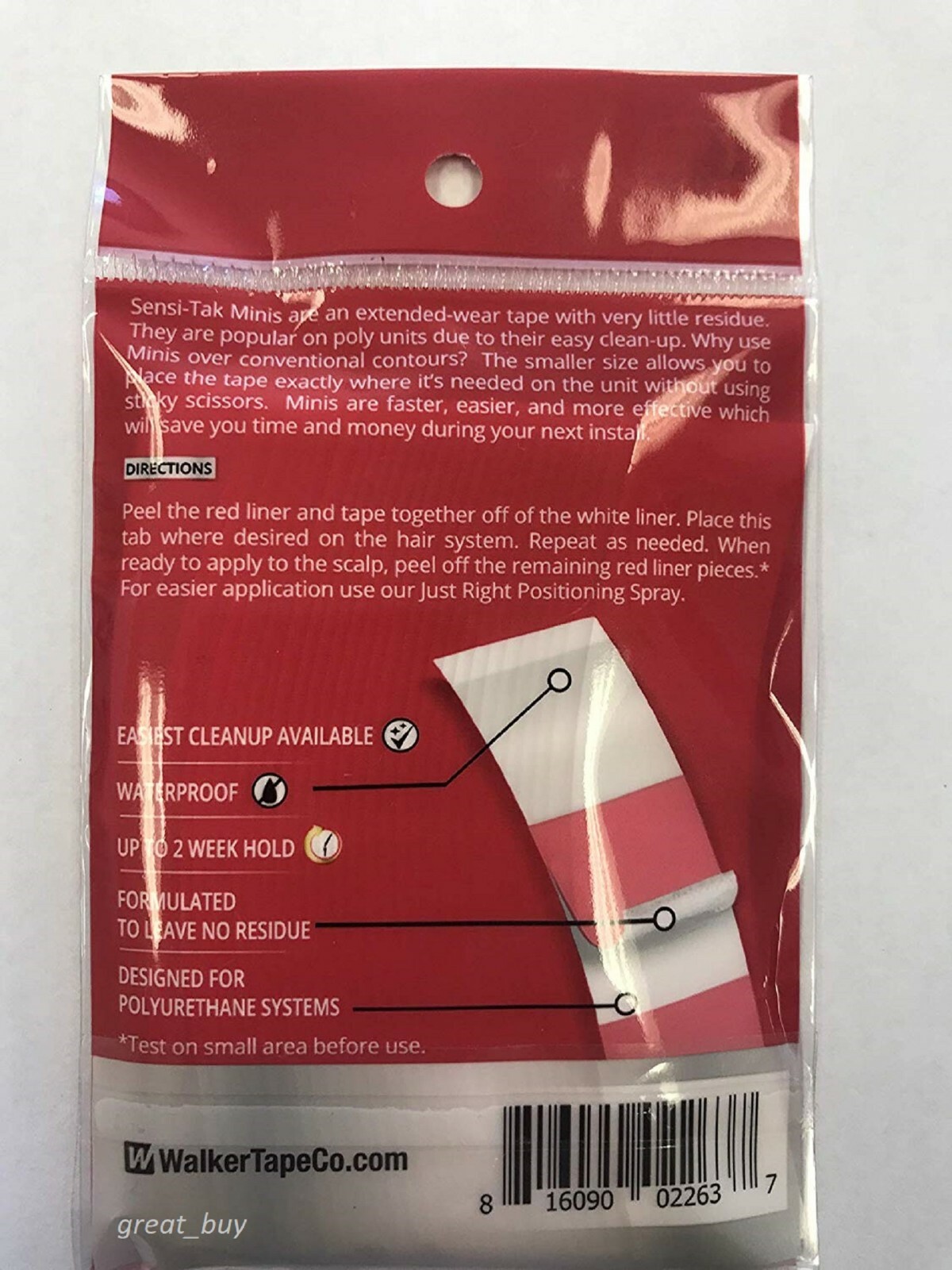 Walker Sensi-Tak_ Double Sided Tape Tabs MINIS_ 72 Tabs/36 Strips.