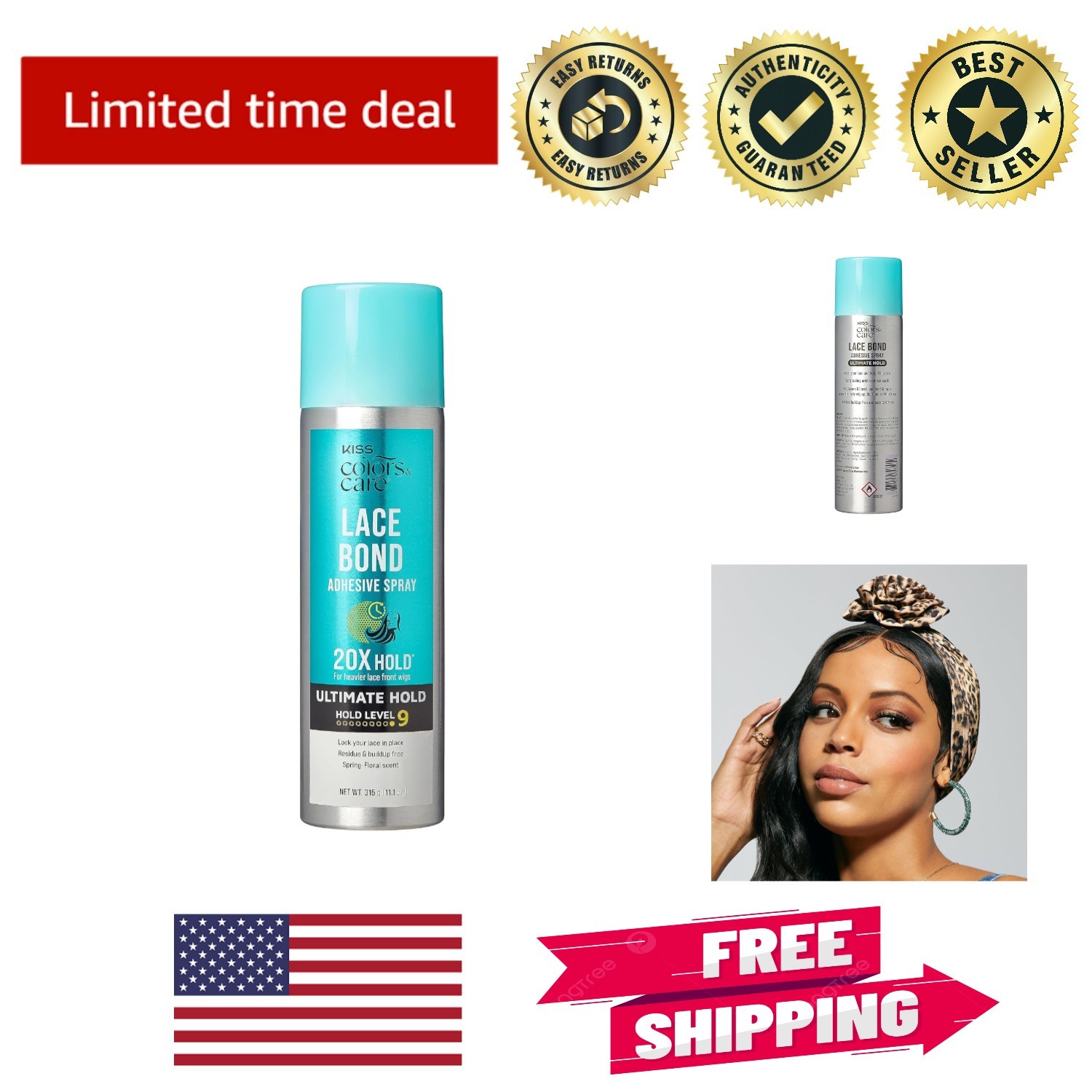 Water-Resistant Lace Bond Adhesive Spray – 11.1 oz for All-Day Secure Holding