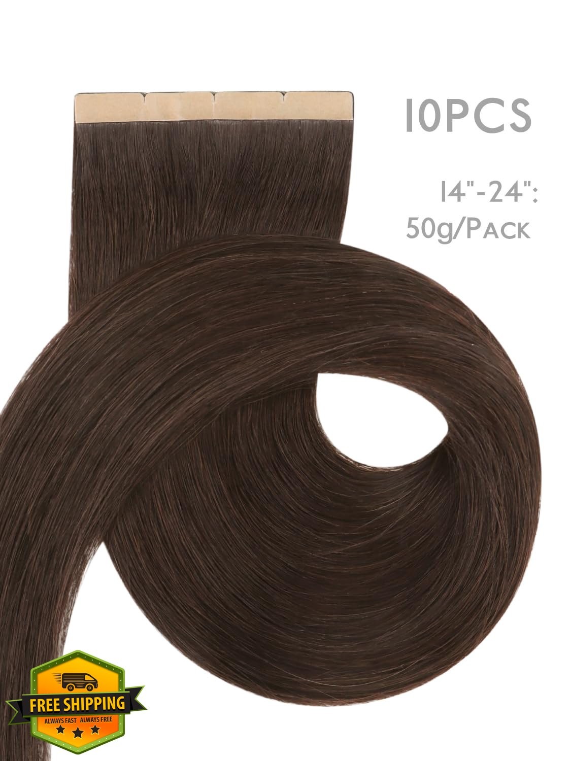 Wennalife Tape In Human Hair 8cm #4 Chocolate Brown 22 Inch