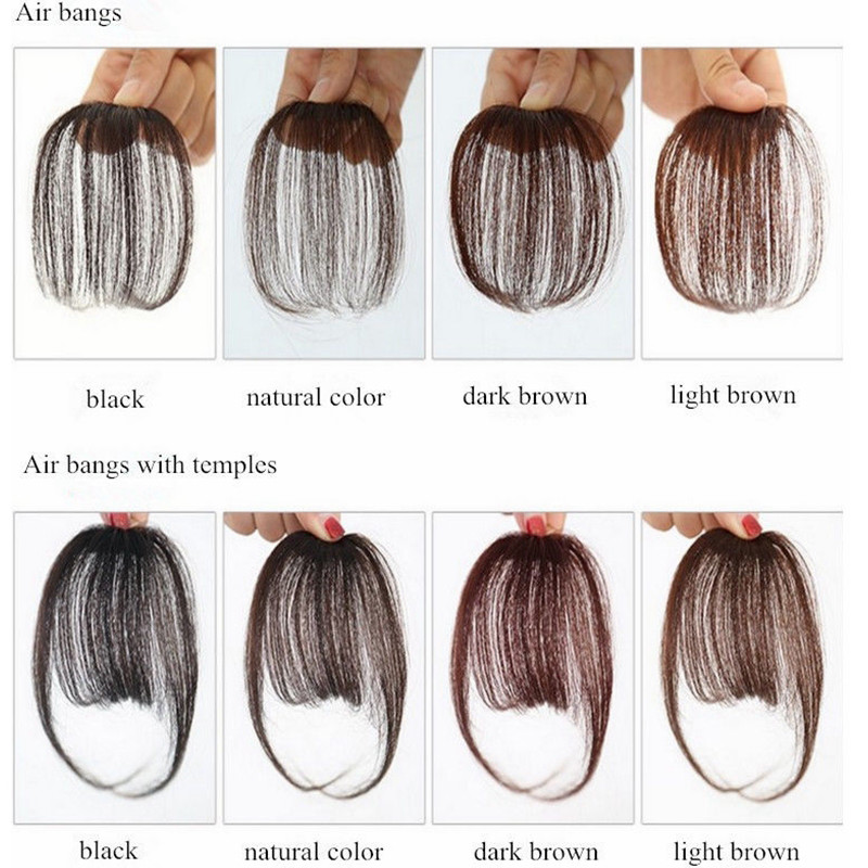 Invisible Clip In Thin Bangs Fringes 100% Real Remy Human Hair Extension US Ship