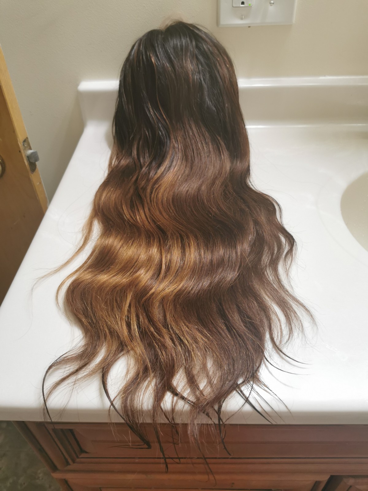 Quality European Full Lace Brown Human Hair wig 24″ New