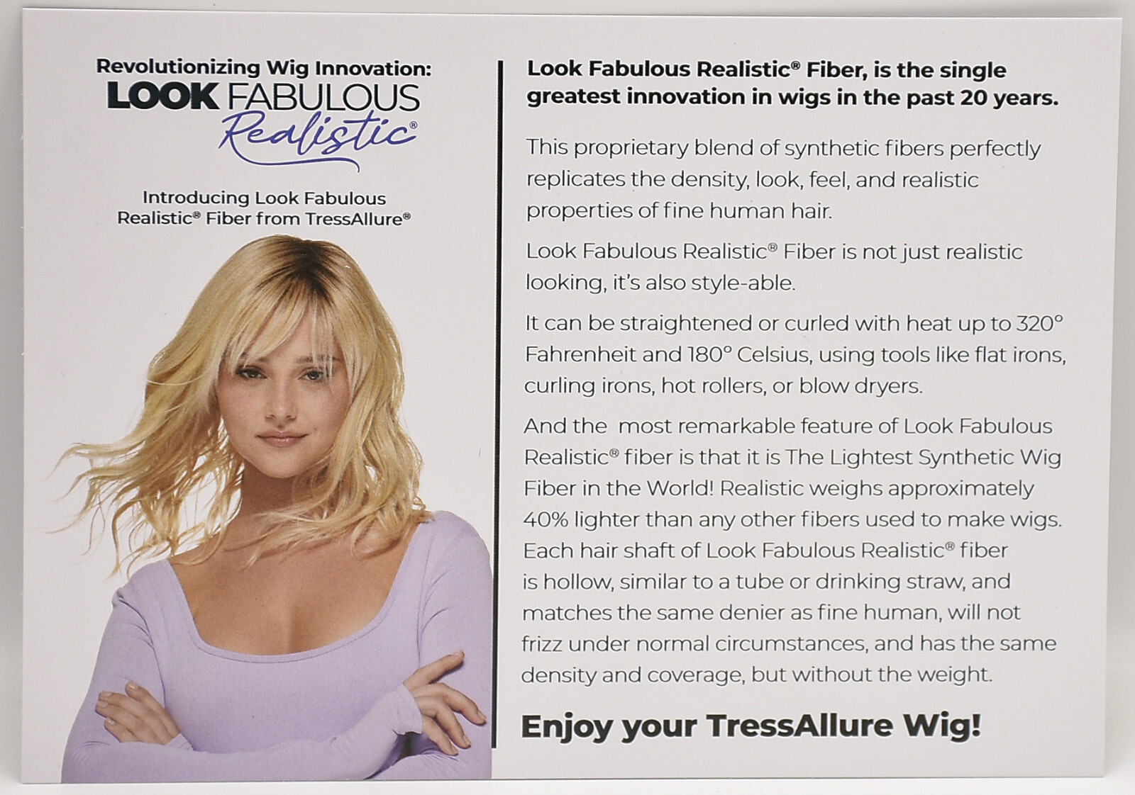 EURO CHIC Wig TRESSALLURE EL38/88/66 CLEARANCE HeatFriendly Lite Fiber Mono+Lace