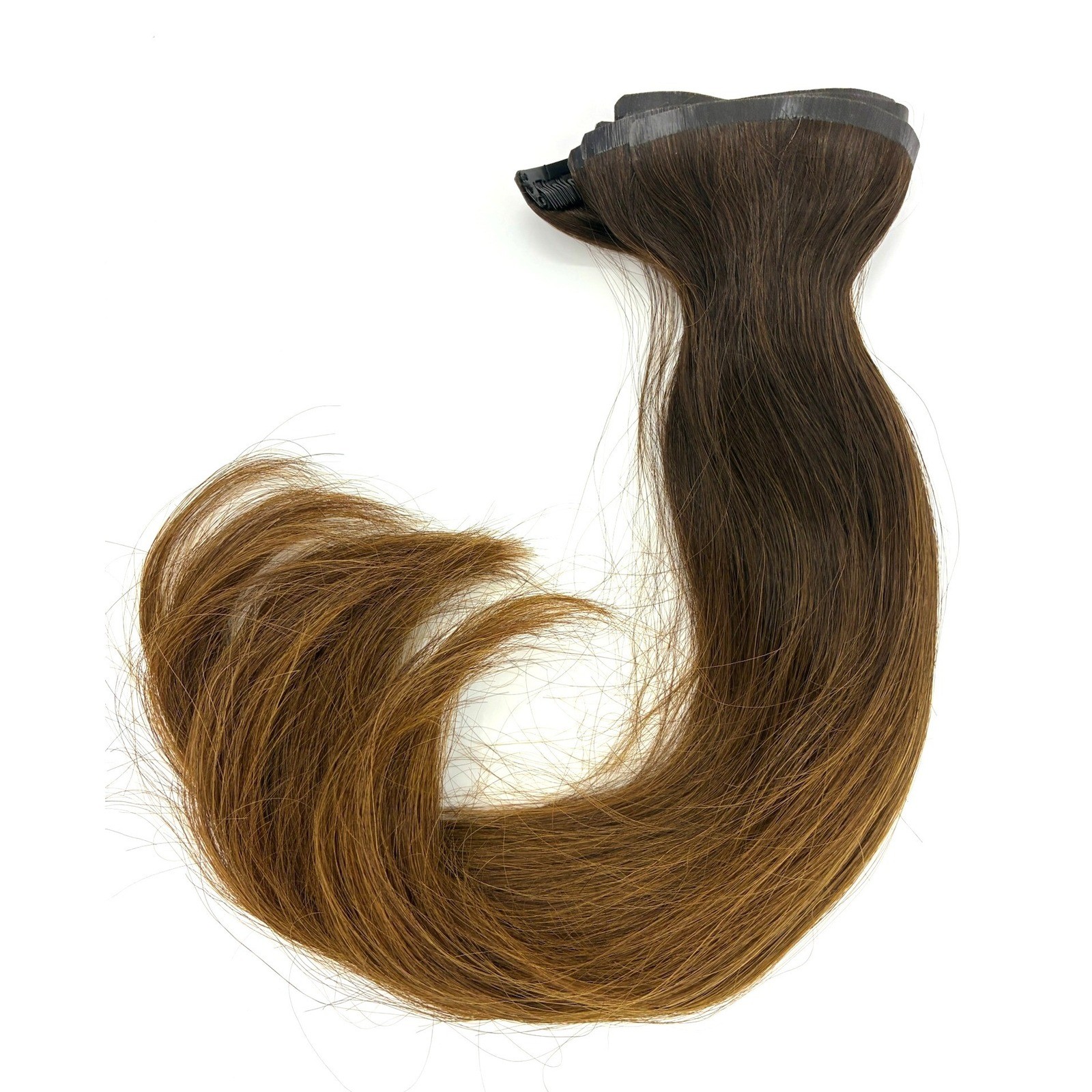 Glam Seamless Invisi-Clip Hair Extensions #1C/6 Balayage Brown 7 Wefts 16″140g